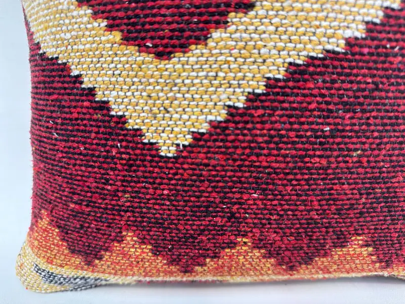 Interior Designer Pillow, Throw Kilim Pillow, Ikat Pillow, Pillow Case, Toss Pillow Case, Kilim Cushion Sham, 16x16 Red Cushion Cover - 2