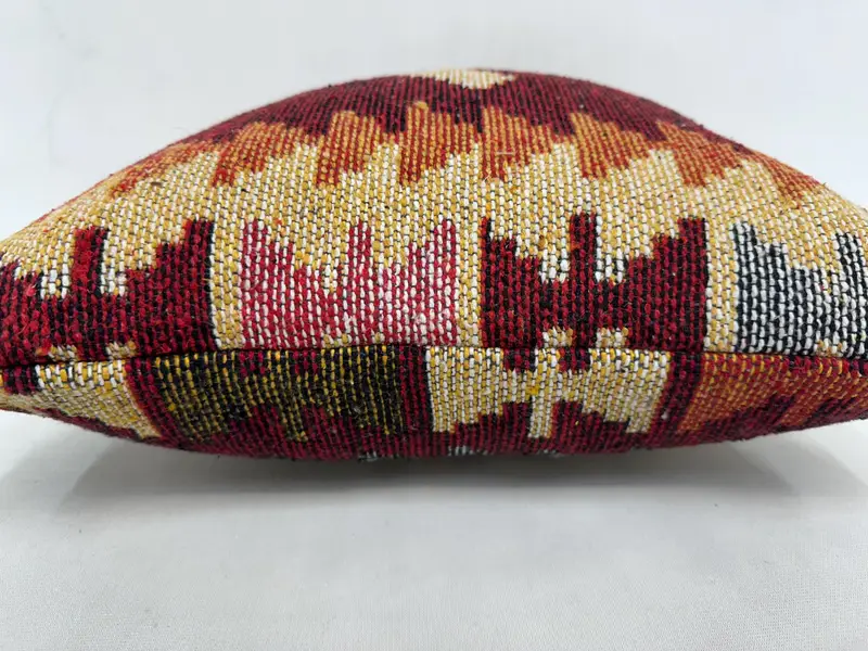 Interior Designer Pillow, Throw Kilim Pillow, Ikat Pillow, Pillow Case, Toss Pillow Case, Kilim Cushion Sham, 16x16 Red Cushion Cover - 5