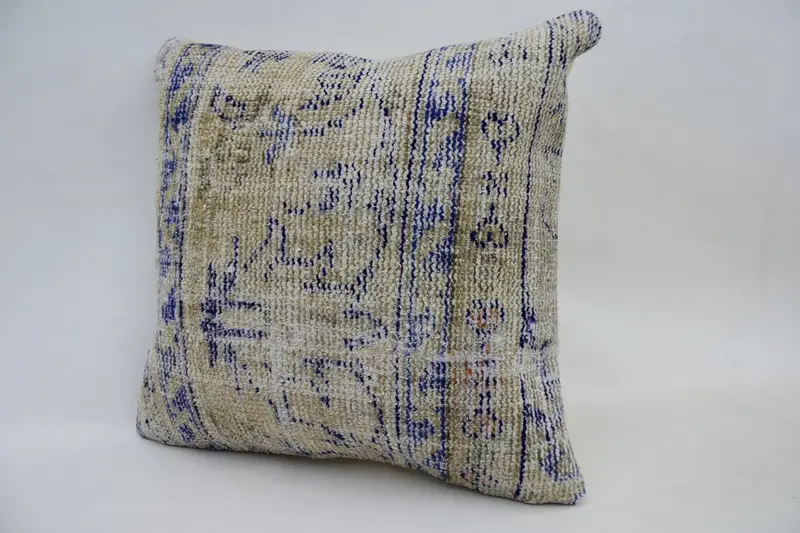 Home Decor Pillow, Custom Pillow, Pillow Cover, Bolster Cushion Cover, Turkish Kilim Pillow, 18x18 Beige Cushion Case, Kilim Cushion Sham - 3