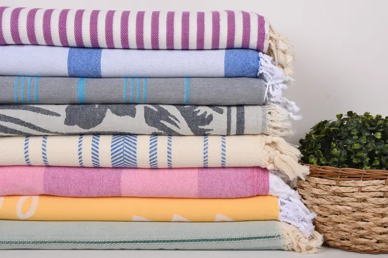 Wedding Gift, Gym Towel, Wedding Favors, Traditional Turkish peshtemal for hammam, Lightweight towel, Valentines Gift, 70x40 Cotton Set of 8 Towel - 2