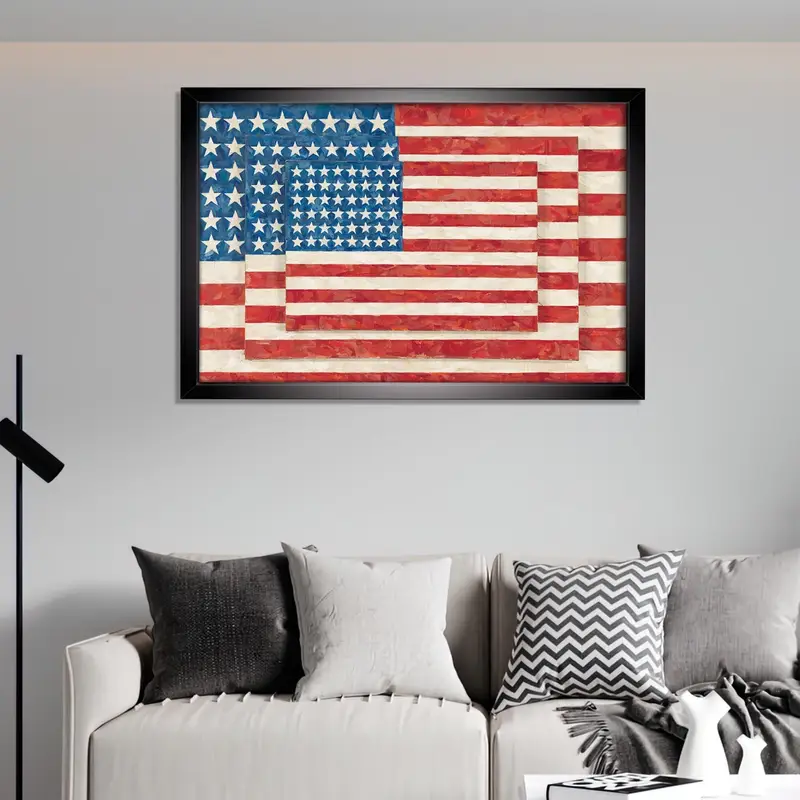 Elegant bedrucktes Glas: Design der amerikanischen Flagge für modernes Dekor