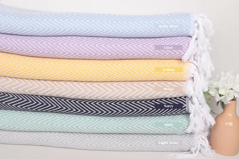 Gift For The Home Decor, 96x80 Cotton Chevron Towel, Turkish Blanket, Family Gift Basket, Bachelorette Party Favors, Woven Throw Blanket, Xmas Gifts - 3