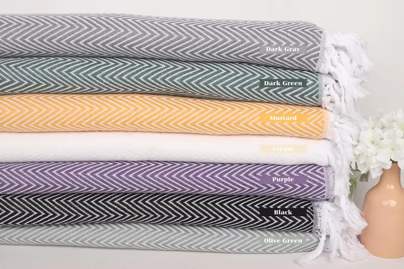 Gift For The Home Decor, 96x80 Cotton Chevron Towel, Turkish Blanket, Family Gift Basket, Bachelorette Party Favors, Woven Throw Blanket, Xmas Gifts - 4
