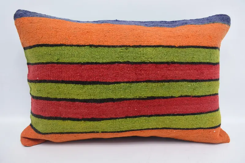 Bohemian Cushion Pillow Sham, 16x24 Red Cushion Cover, Pillow Sham, Vintage Pillow, Turkish Kilim Pillow, Kilim Pillow - 1