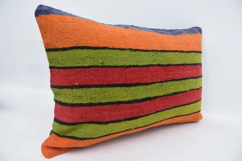 Bohemian Cushion Pillow Sham, 16x24 Red Cushion Cover, Pillow Sham, Vintage Pillow, Turkish Kilim Pillow, Kilim Pillow - 3