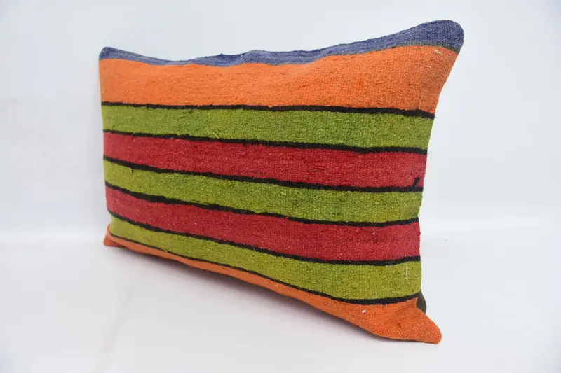 Bohemian Cushion Pillow Sham, 16x24 Red Cushion Cover, Pillow Sham, Vintage Pillow, Turkish Kilim Pillow, Kilim Pillow - 4