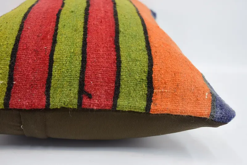 Bohemian Cushion Pillow Sham, 16x24 Red Cushion Cover, Pillow Sham, Vintage Pillow, Turkish Kilim Pillow, Kilim Pillow - 5