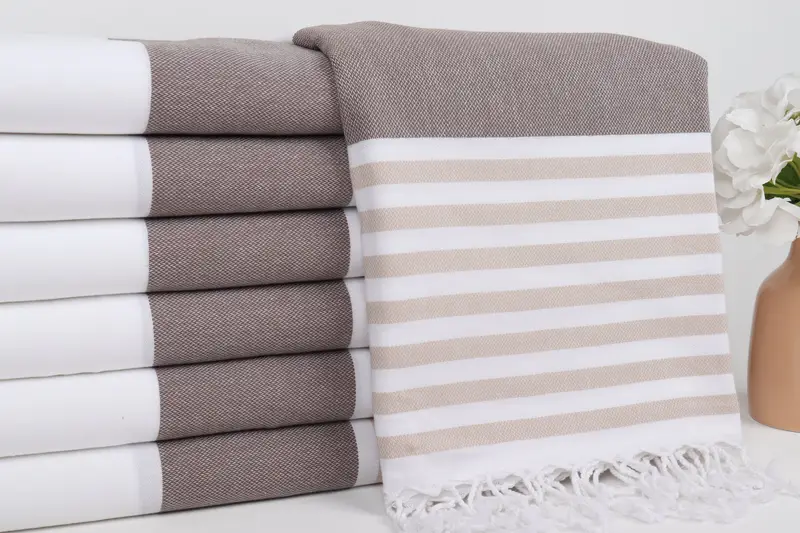 Holiday Towel, Monogrammed Beach Towel, Towel With Name, Quick-dry peshtemal, Wedding Gift For Bride, 70x40 Cotton Striped Towel, Personalized Gifts - 2
