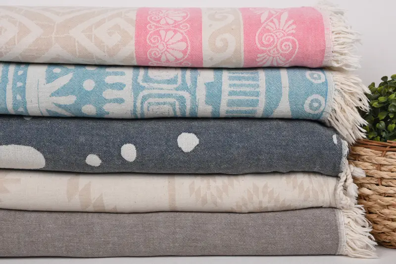 Woven Blanket, 80x60 Cotton Set of 5 Towel, Custom Wedding Gift From Bridesmaid, Custom Wedding Gifts, Personalized Blanket, House Warming Gift - 3