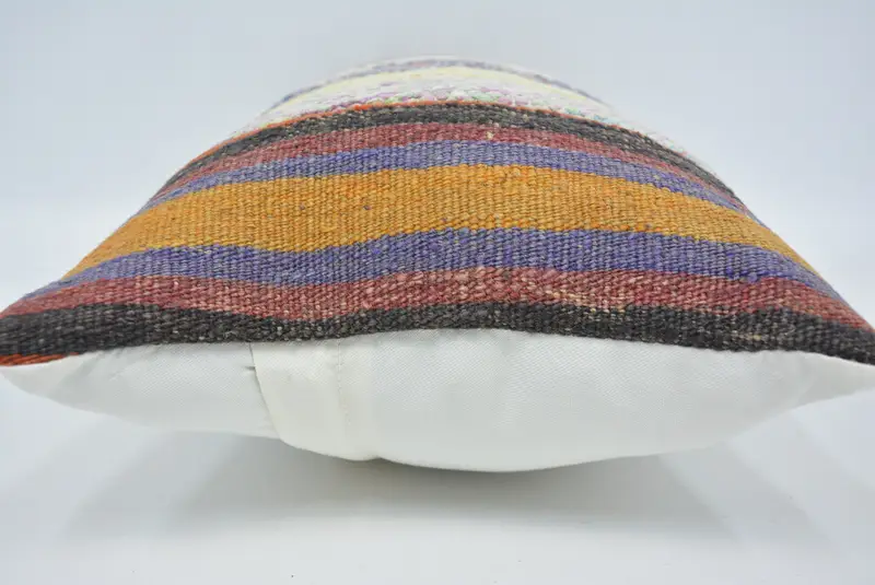 One Of A Kind Cushion Case, Vintage Kilim Pillow, Cushion, Antique Pillows, 12x24 Brown Pillow Sham, Vintage Pillow, Bench Pillow Cover - 5