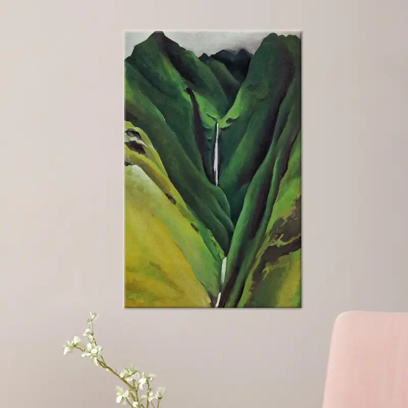 Arte de lienzo impreso con paisaje de montaña inspirado en Georgia O'Keeffe