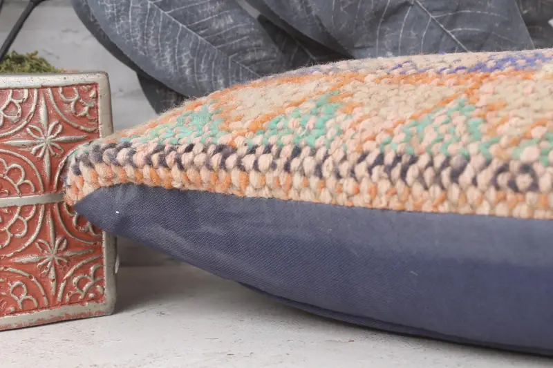 Handmade Throw Cushion, Turkish Kilim Pillow, Vintage Kilim Pillow, 8x16 Orange Cushion, Pillow for Sofa, Pillow Cover, Chair Cushion, Tribal Pillow - 7