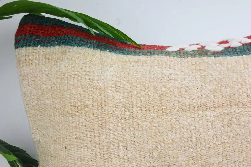 Armchair Cushion Case, Interior Designer Pillow, Anatolian Pillow Cover, 16x16 Beige Pillow, Kilim Pillow, Throw Kilim Pillow, Pillow Sham - 2