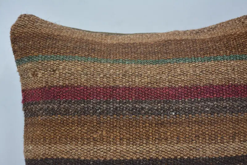 Handmade Kilim Cushion, Sustainable Pillow Case, Vintage Pillow, 12x12 Brown Cushion Cover, Kilim Cushion Sham, Bed Cushion Case, Pillow - 2
