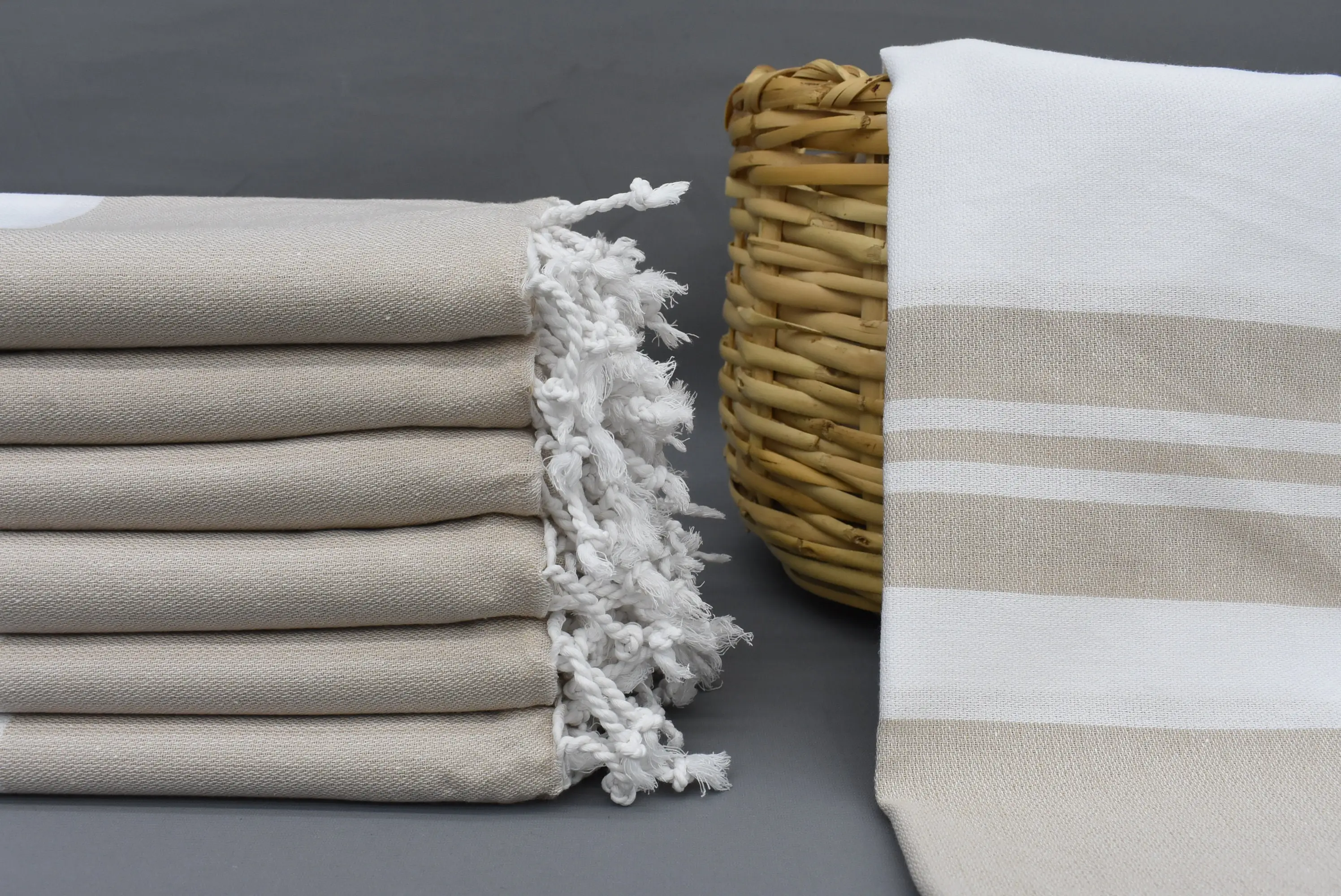 Bachelorette Personalized Gift Beige Striped Towel, 70x40 Inches - 1
