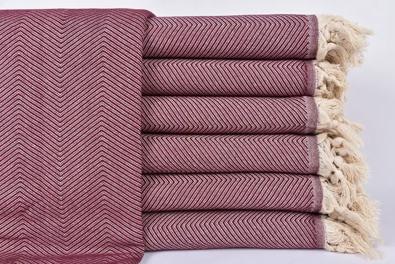Aesthetic Blanket, Valentines Gift, Turkish Blanket, Custom Blanket, Personalized Blanket, 84x68 Cotton Zig zag Towel, Oversized Beach Towel - 1