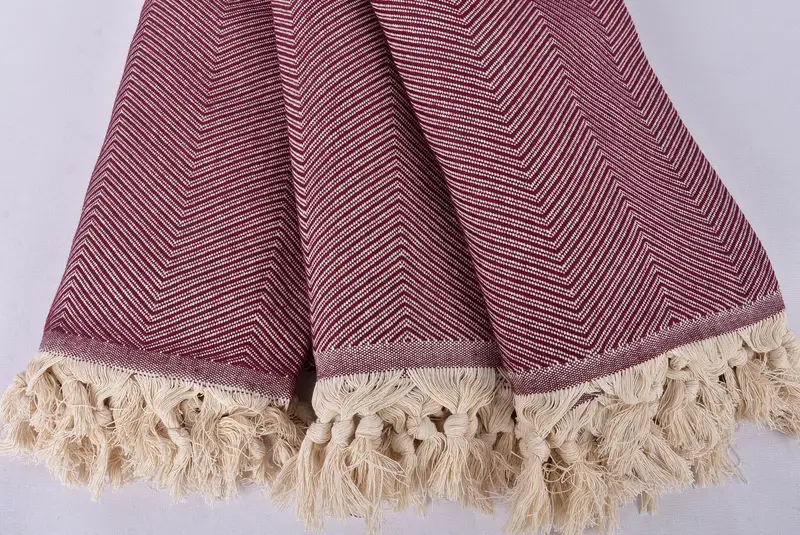Aesthetic Blanket, Valentines Gift, Turkish Blanket, Custom Blanket, Personalized Blanket, 84x68 Cotton Zig zag Towel, Oversized Beach Towel - 4