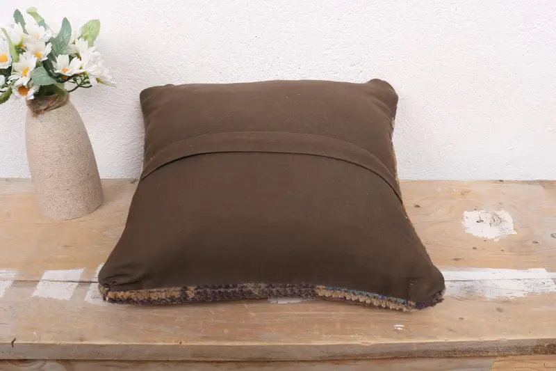Office Chair Pillow Case, Boho Pillow, Boho Pillow Sham Cover, Shabby Chic Cushion, Cushion Cover, Home Decor Pillow, 12x12 Orange Pillow - 7