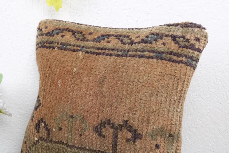 Office Chair Pillow Case, Boho Pillow, Boho Pillow Sham Cover, Shabby Chic Cushion, Cushion Cover, Home Decor Pillow, 12x12 Orange Pillow - 5