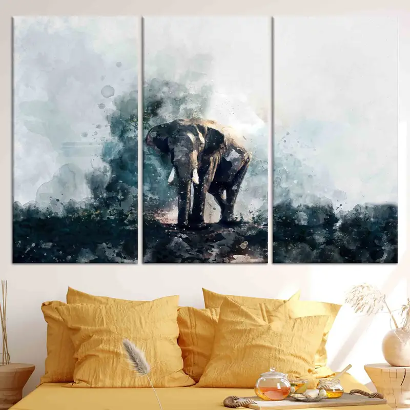 エレガントな抽象的な象キャンバスプリント - 現代アート装飾