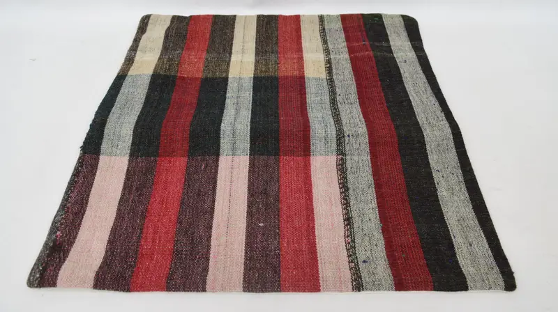 Boho Pillow Sham Cover, Antique Pillows, Chair Cushion, Colorful Cushion, 24x24 Red Pillow Cover, Cushion Case, Ethnical Kilim Rug Pillow - 6