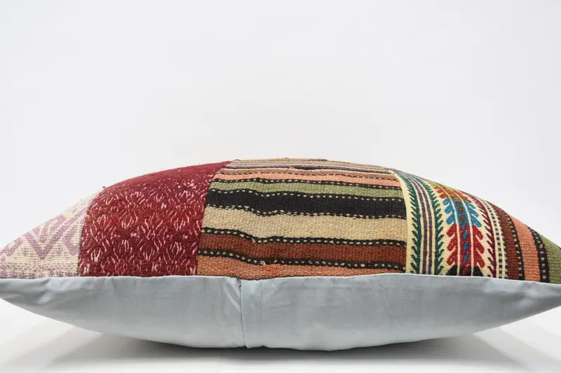 32x32 Orange Pillow, Interior Designer Pillow, Vintage Kilim Pillow, Handmade Rug Seat Cushion Cover, Turkish Kilim Pillow, Pillow Cover - 5
