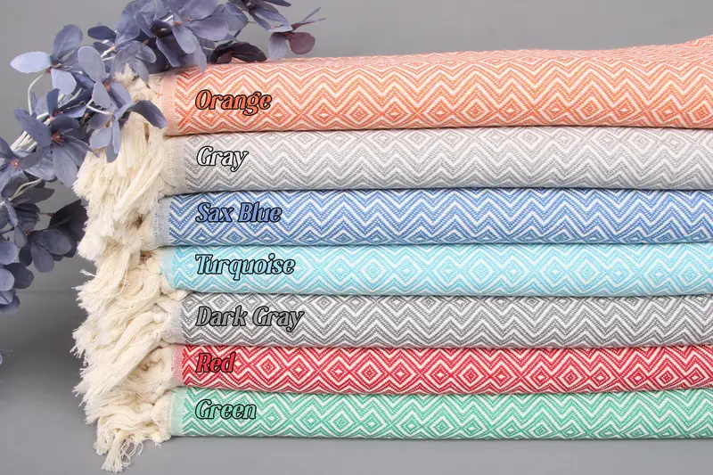 Sand-free Organic Cotton Towel Beige, Monogram Beach Towel, 38x71 Inches