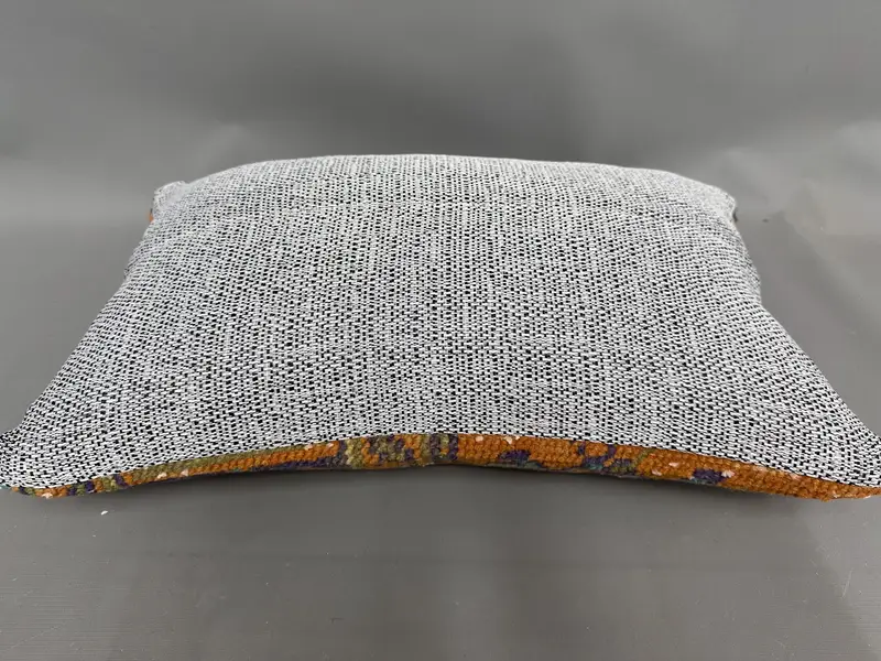 Cushion Cover, 12x20 Orange Pillow Sham, Kilim Pillow, Handwoven Cushion Cover, Ethnical Kilim Rug Pillow, Vintage Kilim Throw Pillow, Floor Cushion - 7