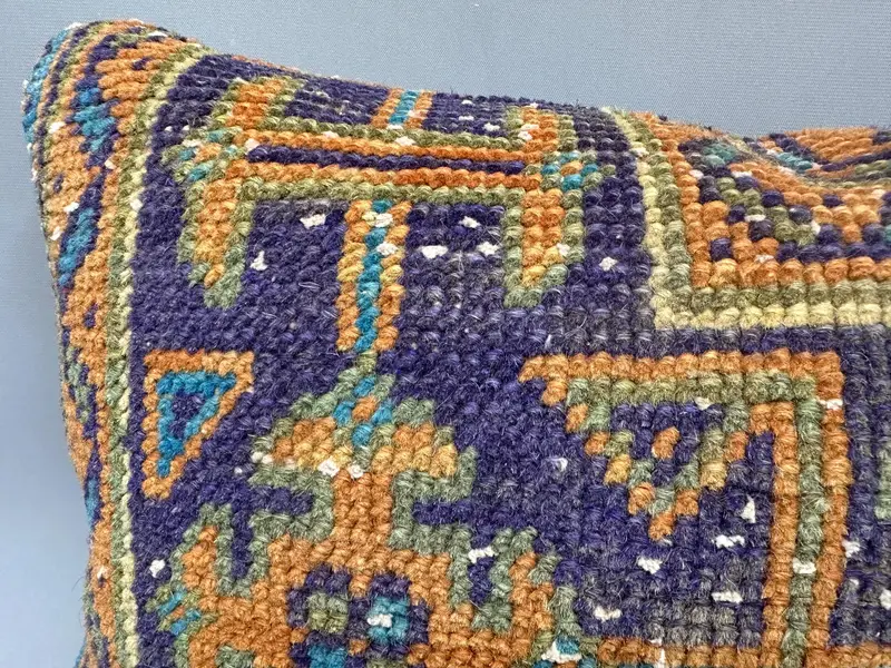 Cushion Cover, 12x20 Orange Pillow Sham, Kilim Pillow, Handwoven Cushion Cover, Ethnical Kilim Rug Pillow, Vintage Kilim Throw Pillow, Floor Cushion - 5