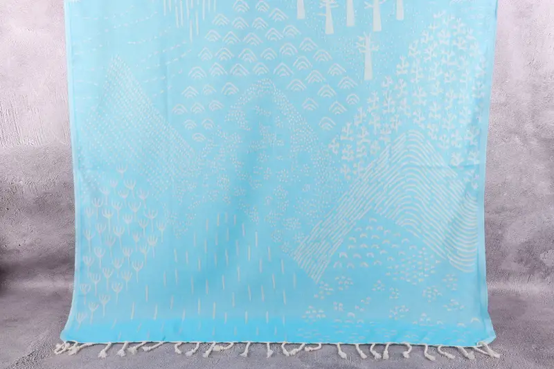 Badetuch personalisiert Türkis Peshtemal, Beige, 40x71 Zoll