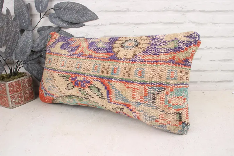 12x24 Purple Cushion Cover, Chair Pillow Case, Office Chair Pillow Cover, Antique Pillows, Vintage Pillow, Turkish Kilim Pillow, Pillow - 4