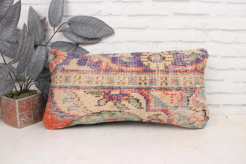 12x24 Purple Cushion Cover, Chair Pillow Case, Office Chair Pillow Cover, Antique Pillows, Vintage Pillow, Turkish Kilim Pillow, Pillow - 1
