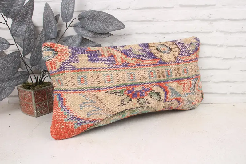 12x24 Purple Cushion Cover, Chair Pillow Case, Office Chair Pillow Cover, Antique Pillows, Vintage Pillow, Turkish Kilim Pillow, Pillow - 3
