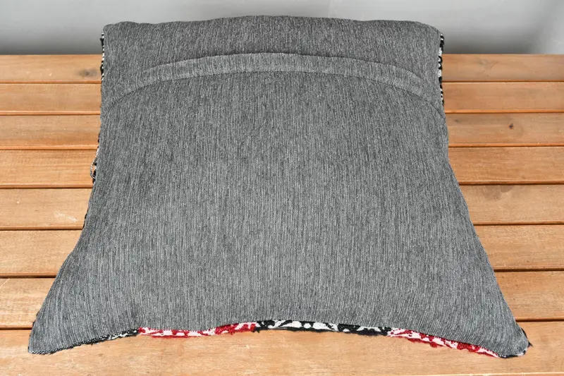 Kilim Pillow, Tribal Pillow Cover, 18x18 Red Pillow Sham, Meditation Cushion Cover, Cushion Case, Kilim Pillow Cover, Vintage Kilim Pillow - 5