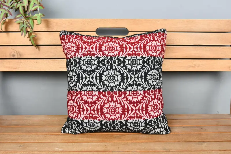 Kilim Pillow, Tribal Pillow Cover, 18x18 Red Pillow Sham, Meditation Cushion Cover, Cushion Case, Kilim Pillow Cover, Vintage Kilim Pillow - 6