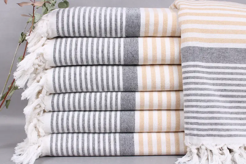 Turkish Towel Bath Towel Beige, 38x67 Inches