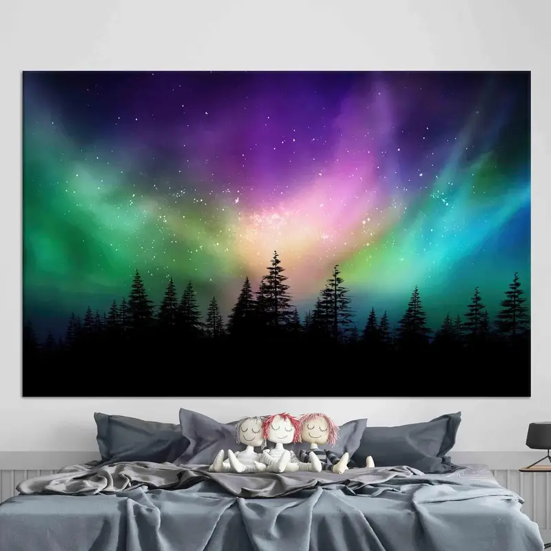 Bezaubernde Nordlichter-Leinwand: Lebendige Aurora-Landschaft