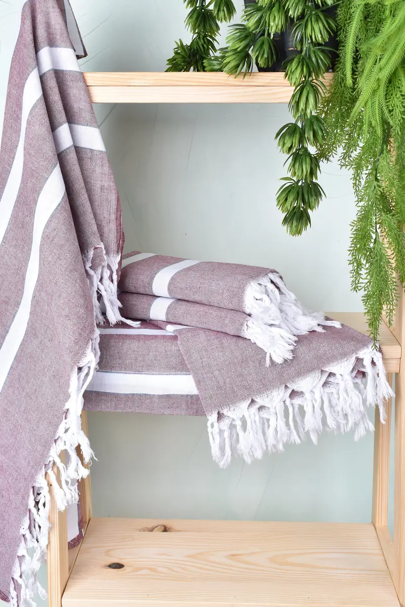 Wedding Favors, Personalized Towel, Personalized Gifts, Eco-friendly Turkish peshtemal towel, Bathroom Towel, 70x40 Cotton Striped Towel - 6