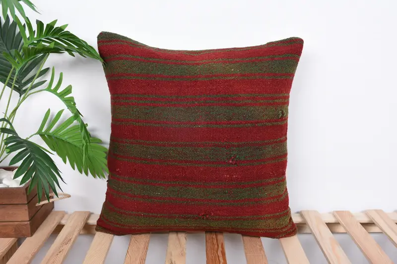 Gift Pillow, Christmas Pillow Sham, Pillow Sham, Home Decor Pillow, Interior Designer Pillow, Indoor Pillow, 20x20 Red Cushion, Accent Throw Pillow - 1