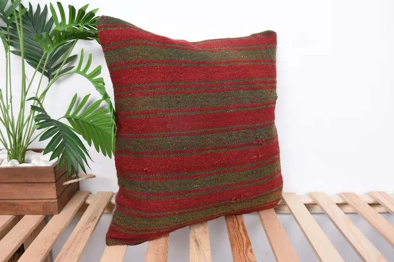 Gift Pillow, Christmas Pillow Sham, Pillow Sham, Home Decor Pillow, Interior Designer Pillow, Indoor Pillow, 20x20 Red Cushion, Accent Throw Pillow - 4