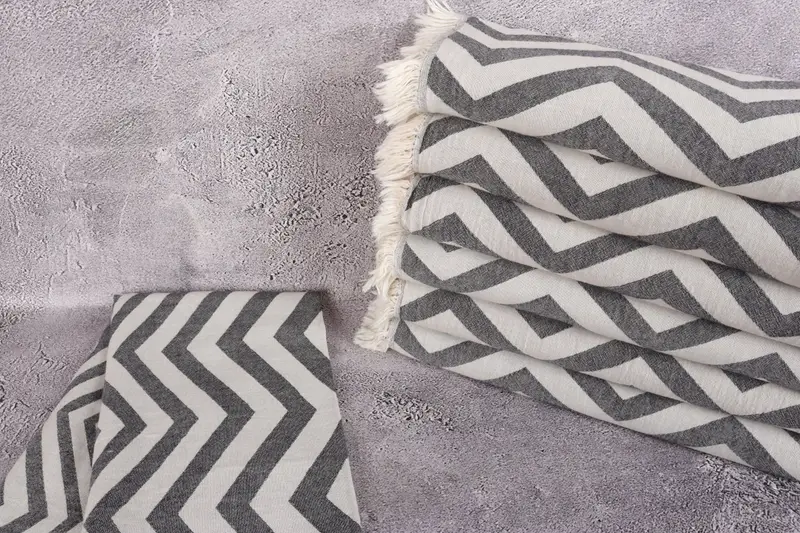Cotton towel, Spa Gift Towel, Home Decor Towel, Scarf Towel, 70x40 Cotton Zigzag Design Towel, Personalized Gift, Gift For Her, Bridesmaid Towel - 2