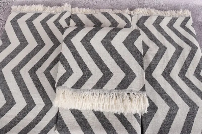 Cotton towel, Spa Gift Towel, Home Decor Towel, Scarf Towel, 70x40 Cotton Zigzag Design Towel, Personalized Gift, Gift For Her, Bridesmaid Towel - 4