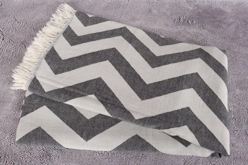 Cotton towel, Spa Gift Towel, Home Decor Towel, Scarf Towel, 70x40 Cotton Zigzag Design Towel, Personalized Gift, Gift For Her, Bridesmaid Towel - 6