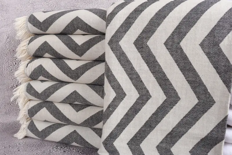 Cotton towel, Spa Gift Towel, Home Decor Towel, Scarf Towel, 70x40 Cotton Zigzag Design Towel, Personalized Gift, Gift For Her, Bridesmaid Towel - 1