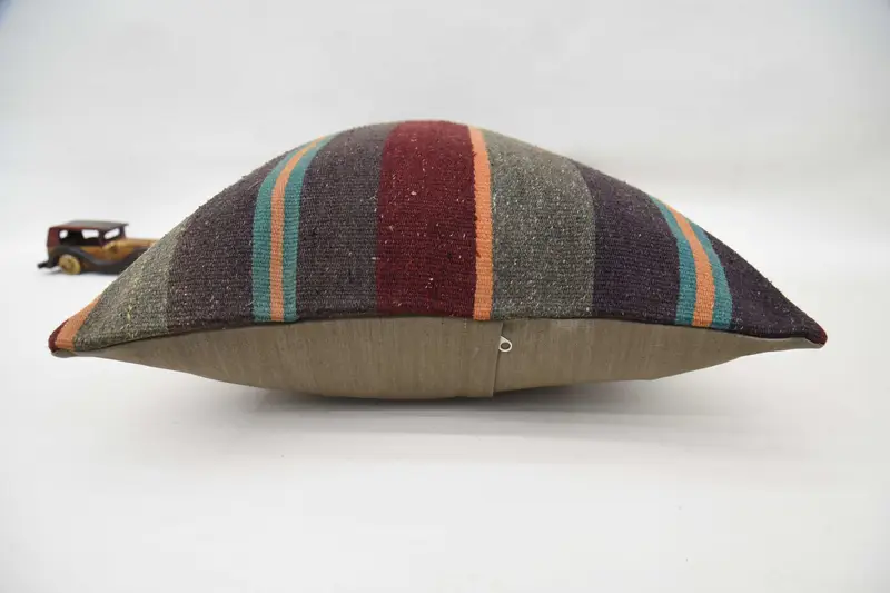 Interior Designer Pillow, Decorative Throw Cushion Case, Kilim Cushion Sham, Throw Kilim Pillow, 20x28 Brown Cushion Cover, Cushion Case - 6