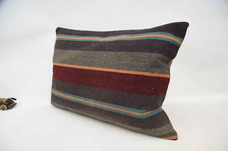 Interior Designer Pillow, Decorative Throw Cushion Case, Kilim Cushion Sham, Throw Kilim Pillow, 20x28 Brown Cushion Cover, Cushion Case - 5