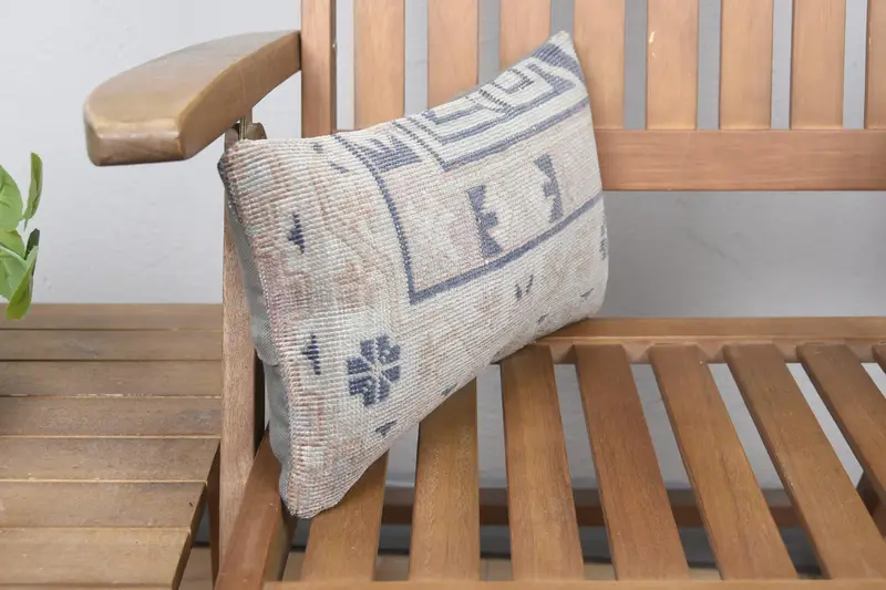 Pillow Sham, Vintage Kilim Pillow Cushion Cover, Interior Designer Pillow, Boho Pillow, Handmade Kilim Cushion, 8x16 Gray Cushion Case - 2