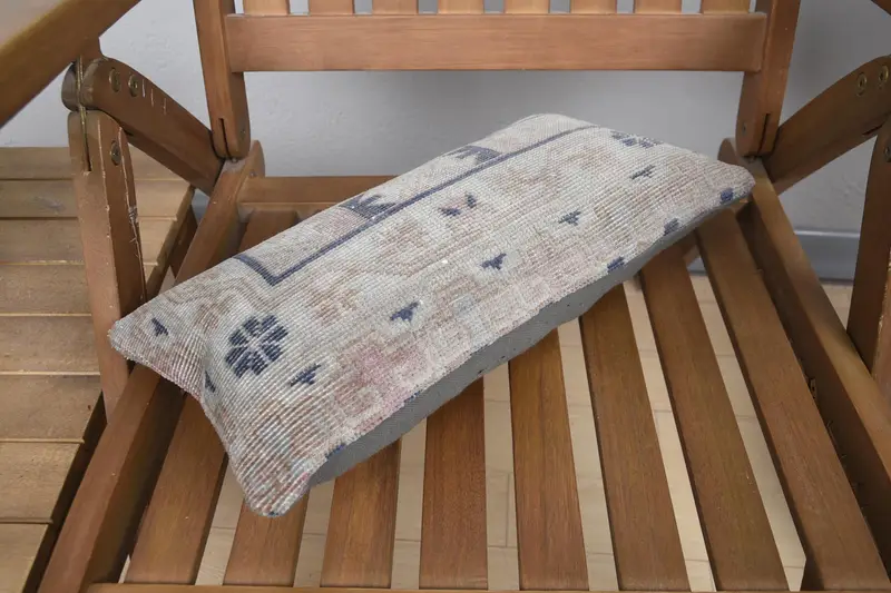 Pillow Sham, Vintage Kilim Pillow Cushion Cover, Interior Designer Pillow, Boho Pillow, Handmade Kilim Cushion, 8x16 Gray Cushion Case - 4