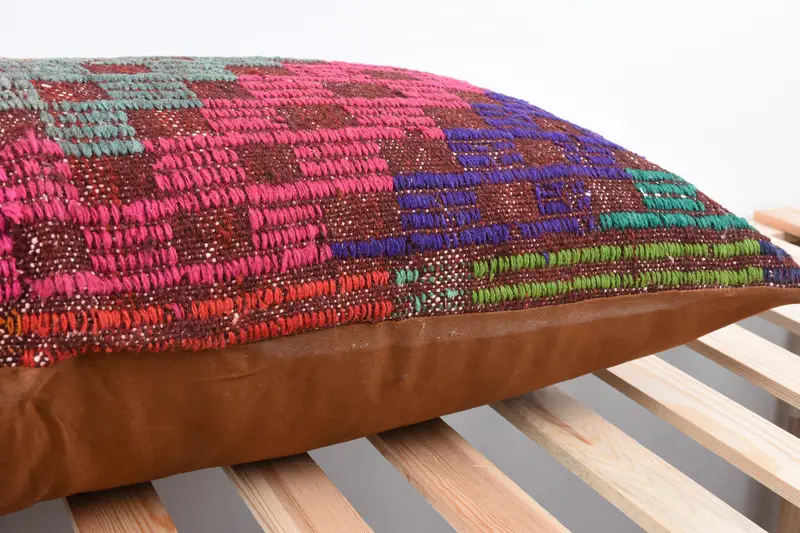 Turkish Pillow, Kilim Pillow Cover, 16x36 Pink Cushion Cover, Retro Cushion Case, Pillow Case, Yoga Pillow Sham, Antique Pillows - 7