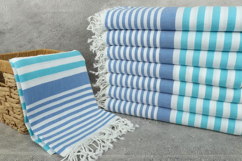 68x36 Cotton Striped Towel, Decorative Towel, Turkish beach towel, Quick-dry peshtemal, First Wedding Anniversary Gift, Bridal Gifts, Gift For Him - 3